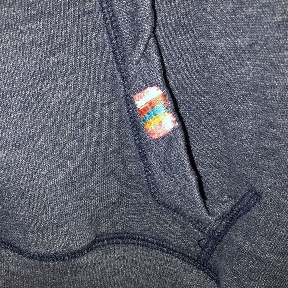 Hollister M Navy White Cotton Blend Hoodie with a Kangaroo Pocket - Picture 9 of 13